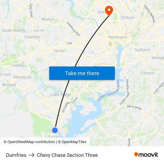 Dumfries to Chevy Chase Section Three map