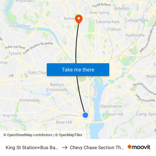 King Street-Old Town+Bay B to Chevy Chase Section Three map