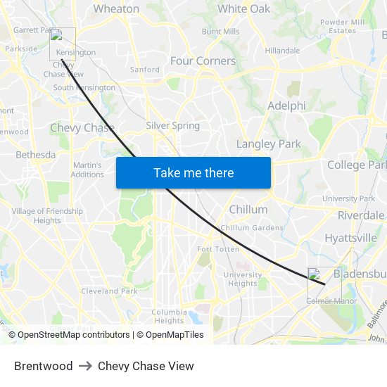 Brentwood to Chevy Chase View map