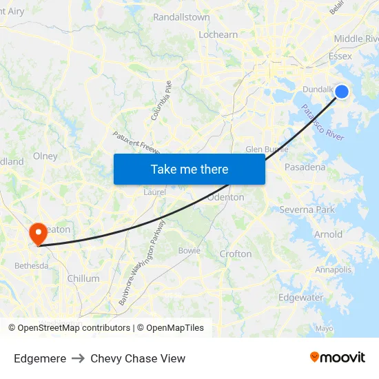 Edgemere to Chevy Chase View map