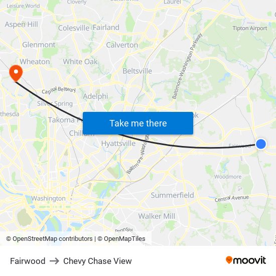 Fairwood to Chevy Chase View map