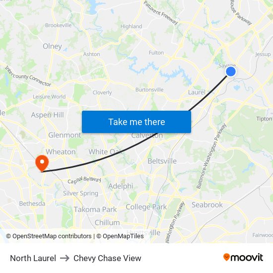 North Laurel to Chevy Chase View map