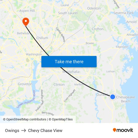 Owings to Chevy Chase View map