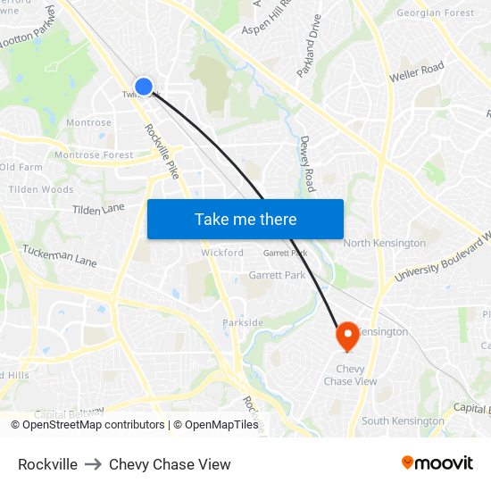 Rockville to Chevy Chase View map