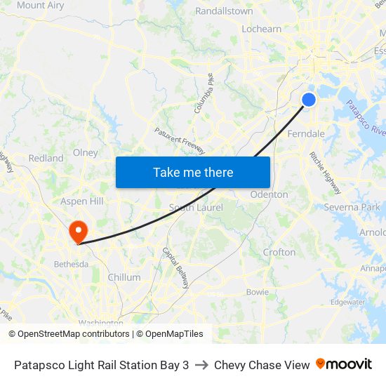 Patapsco Light Rail Station Bay 3 to Chevy Chase View map