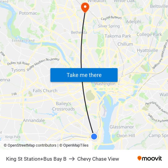 King Street-Old Town+Bay B to Chevy Chase View map