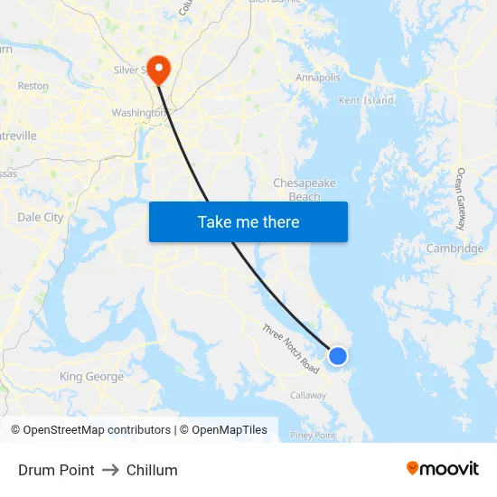 Drum Point to Chillum map