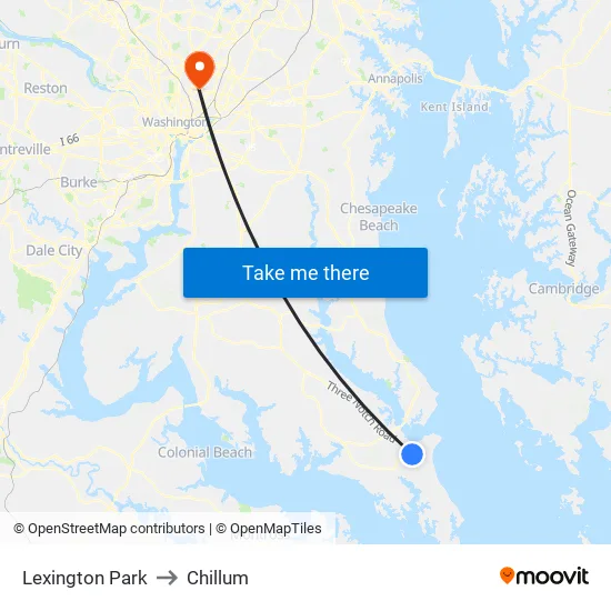 Lexington Park to Chillum map