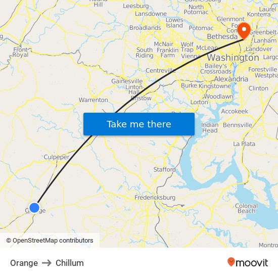 Orange to Chillum map