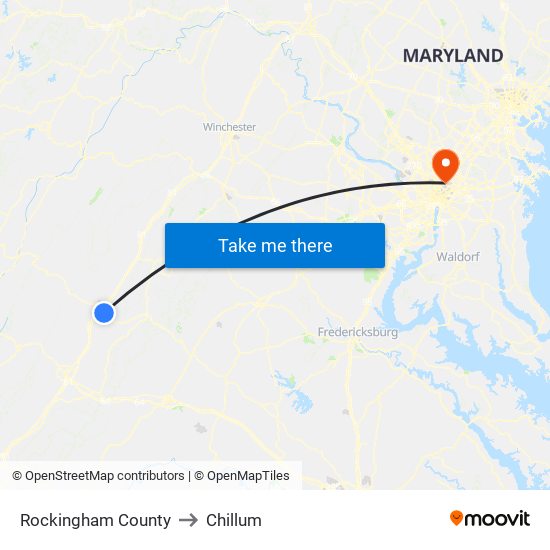 Rockingham County to Chillum map