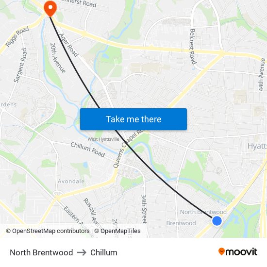 North Brentwood to Chillum map