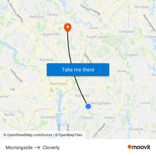 Morningside to Cloverly map