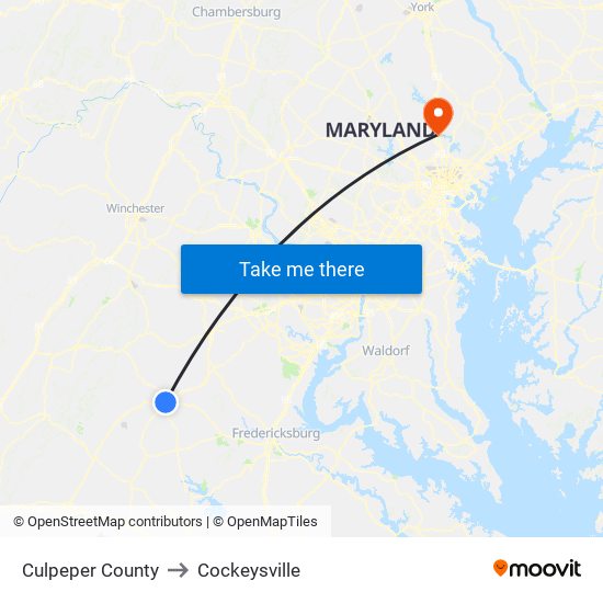 Culpeper County to Cockeysville map