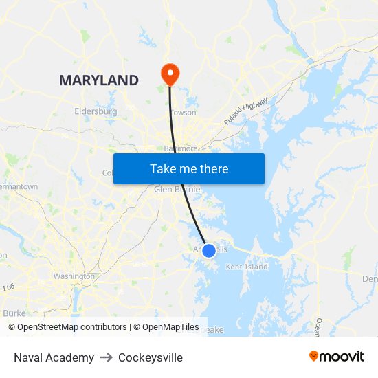 Naval Academy to Cockeysville map