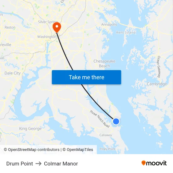 Drum Point to Colmar Manor map