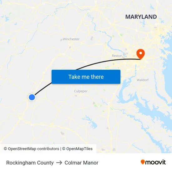 Rockingham County to Colmar Manor map