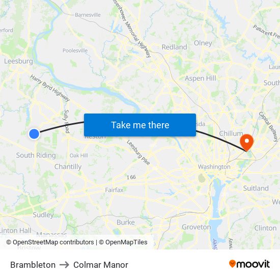 Brambleton to Colmar Manor map