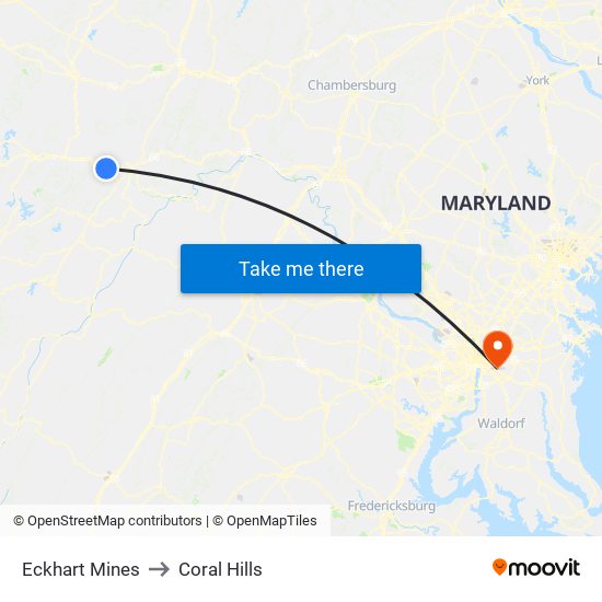 Eckhart Mines to Coral Hills map