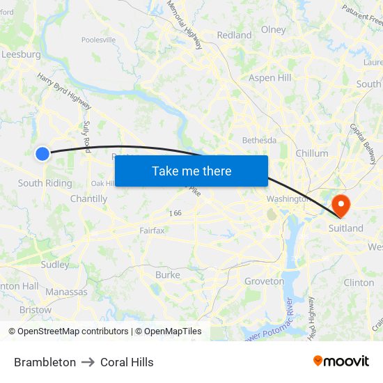 Brambleton to Coral Hills map