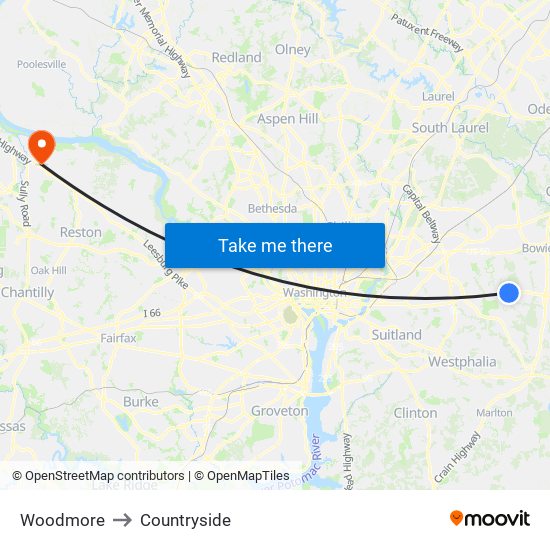 Woodmore to Countryside map