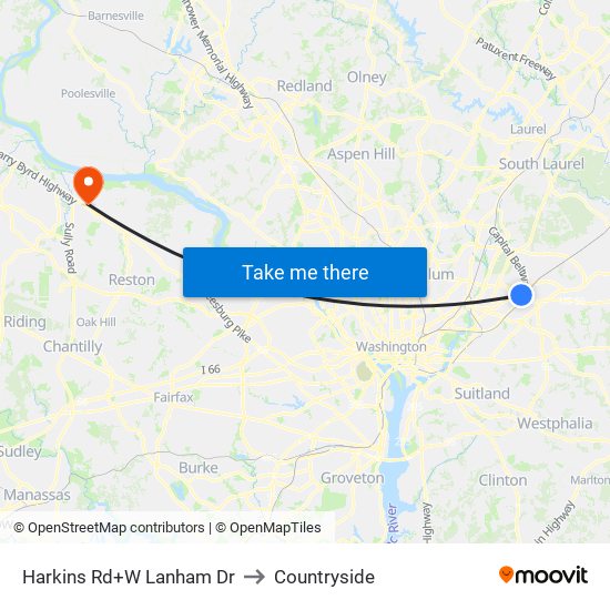 Harkins Rd+W Lanham Dr to Countryside map