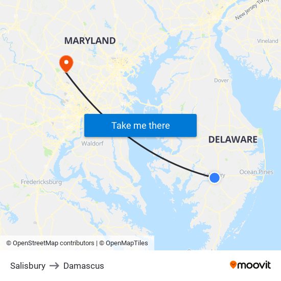 Salisbury to Damascus map