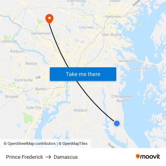 Prince Frederick to Damascus map