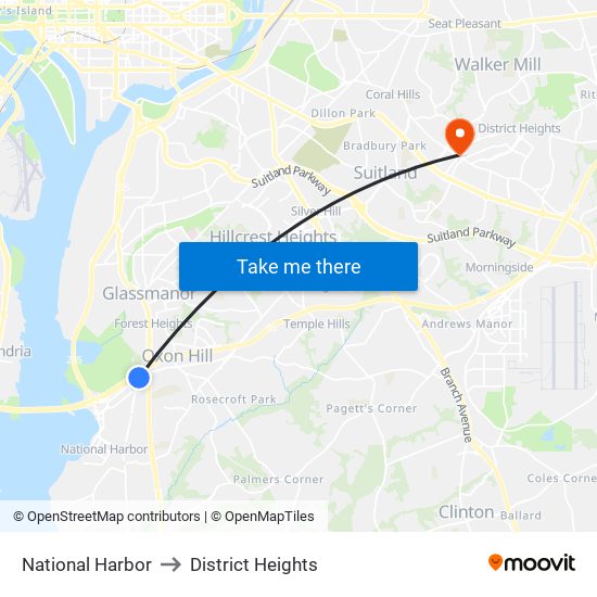 District Heights Md Map National Harbor To District Heights, Washington, D.c. - Baltimore, Md With  Public Transportation