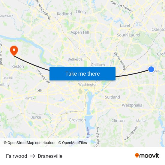 Fairwood to Dranesville map