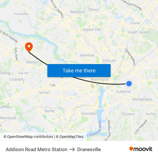 Addison Road Metro Station to Dranesville map