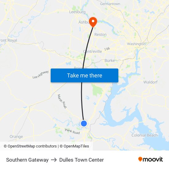 Southern Gateway to Dulles Town Center map