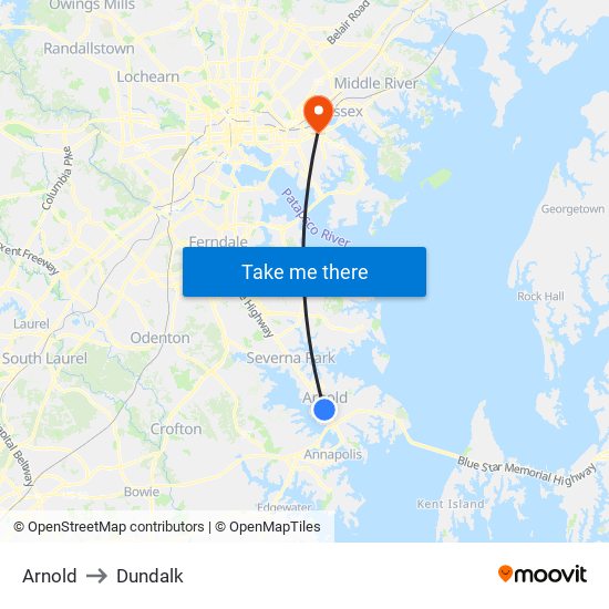 Arnold to Dundalk map