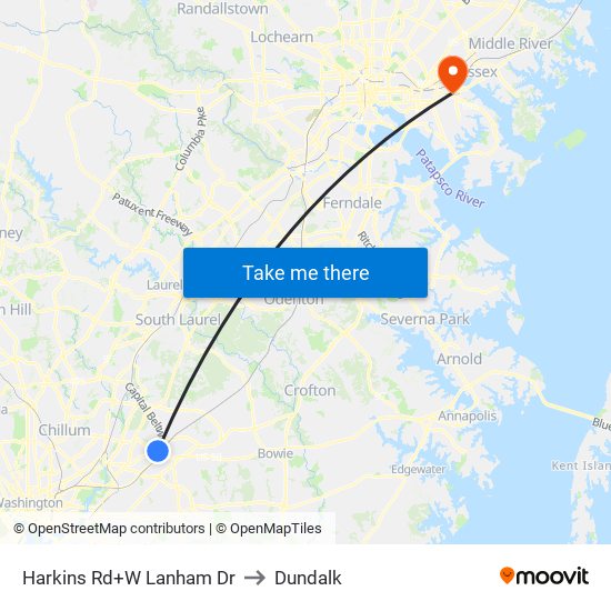 Harkins Rd+W Lanham Dr to Dundalk map