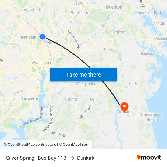 Silver Spring+Bay 113 to Dunkirk map