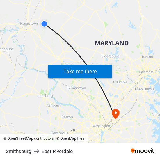 Smithsburg to East Riverdale map