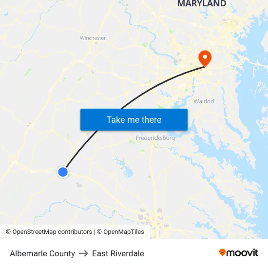 Albemarle County to East Riverdale map