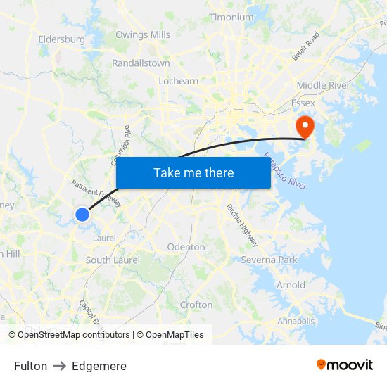 Fulton to Edgemere map