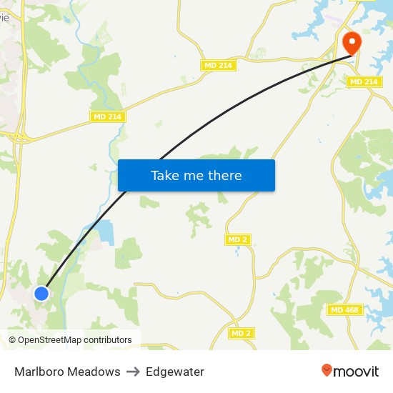 Marlboro Meadows to Edgewater map