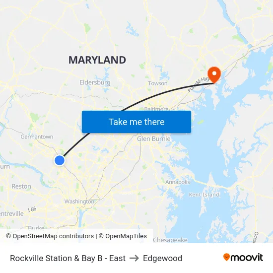 Rockville Station & Bay B - East to Edgewood map
