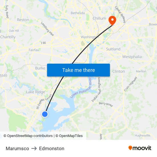 Marumsco to Edmonston map
