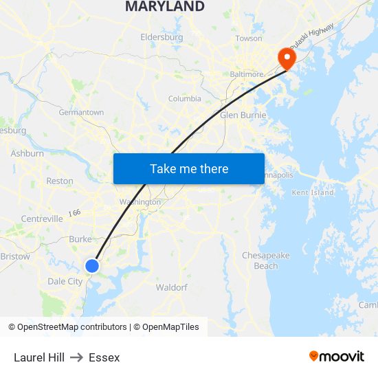 Laurel Hill to Essex map