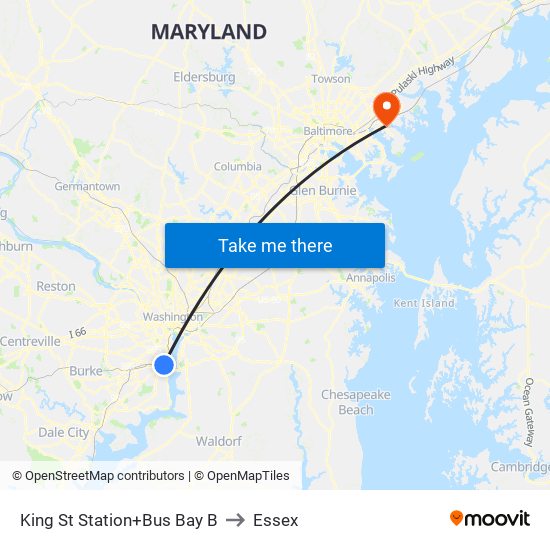 King Street-Old Town+Bay B to Essex map