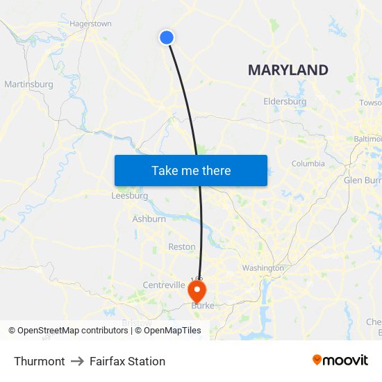 Thurmont to Fairfax Station map