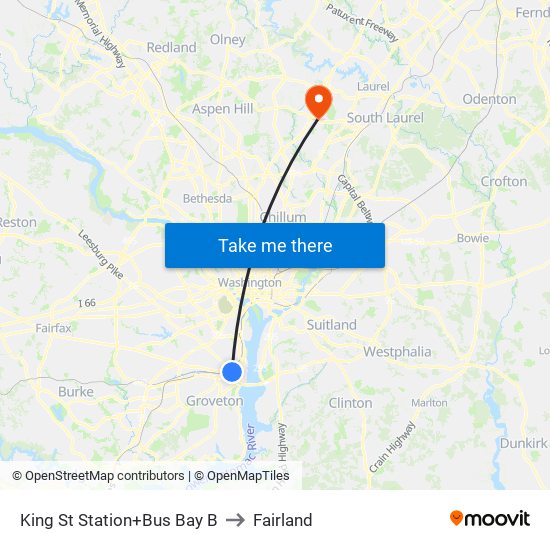 King Street-Old Town+Bay B to Fairland map