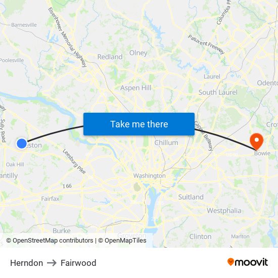 Herndon to Fairwood map