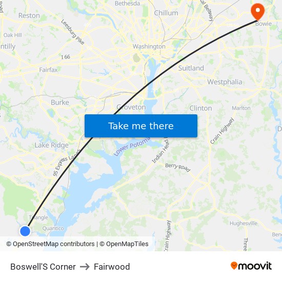 Boswell'S Corner to Fairwood map