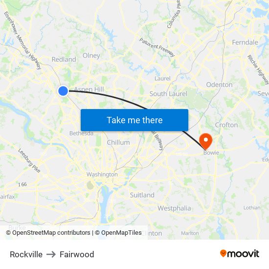 Rockville to Fairwood map