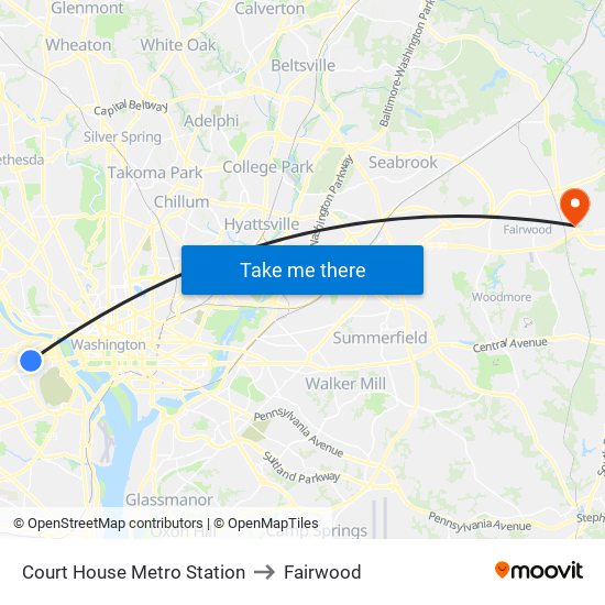 Court House Metro Station to Fairwood map