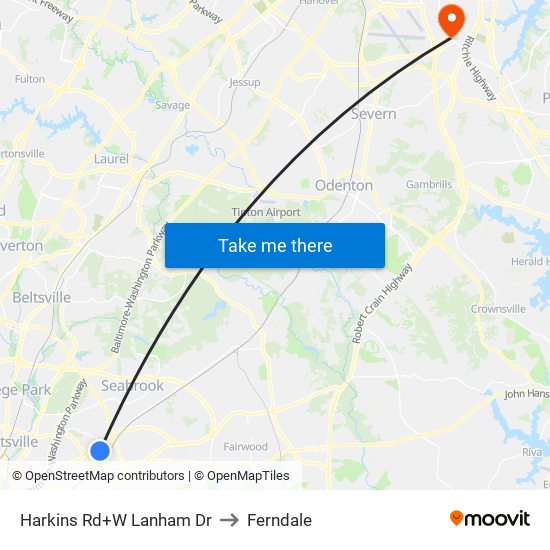 Harkins Rd+W Lanham Dr to Ferndale map