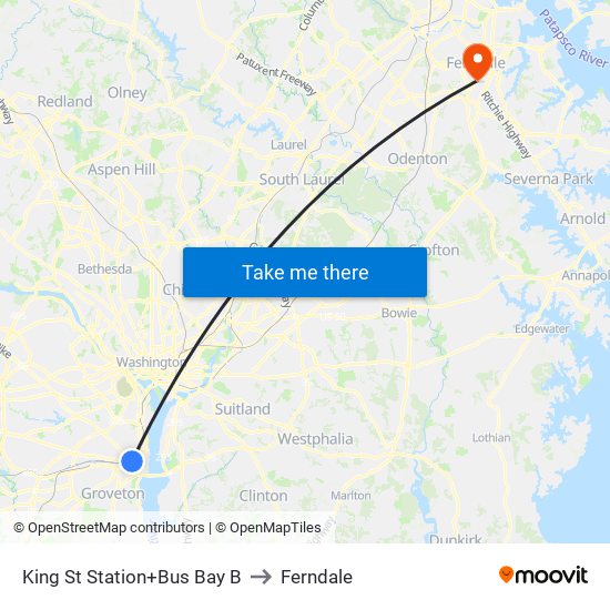 King Street-Old Town+Bay B to Ferndale map